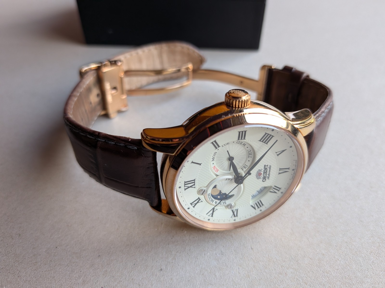Orient Sun & Moon Automatic Men’s Watch – Rose Gold, Version 2