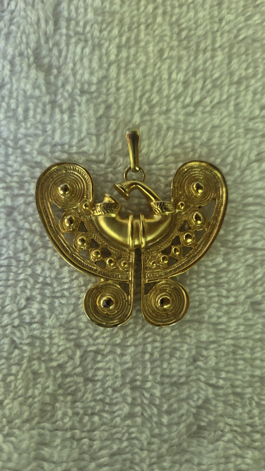 24k GP Pre-Columbian Butterfly Pendant Necklace| Across The Puddle