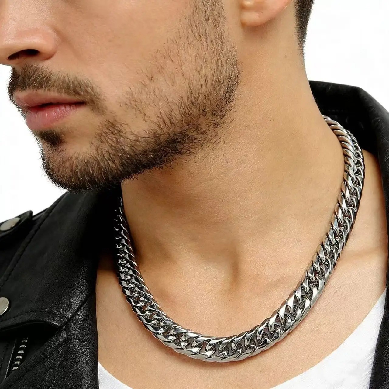 Stainless Steel Cuban Link Chain Necklace Men 8-14MM Heavy Punk