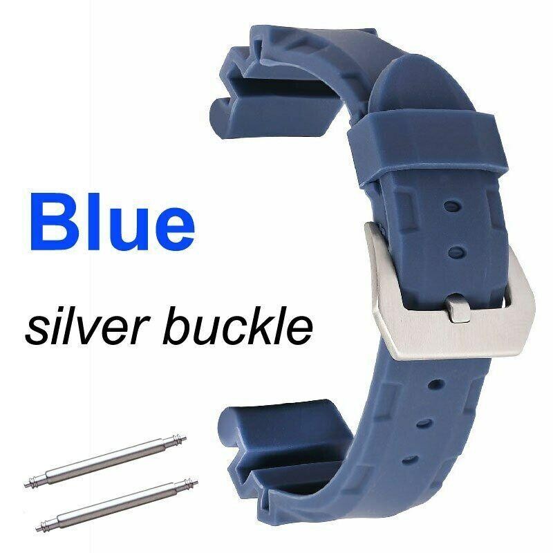 22mm 24mm Watch Band Strap Rugged Silicone Rubber Soft Sports Wristwatch Bands