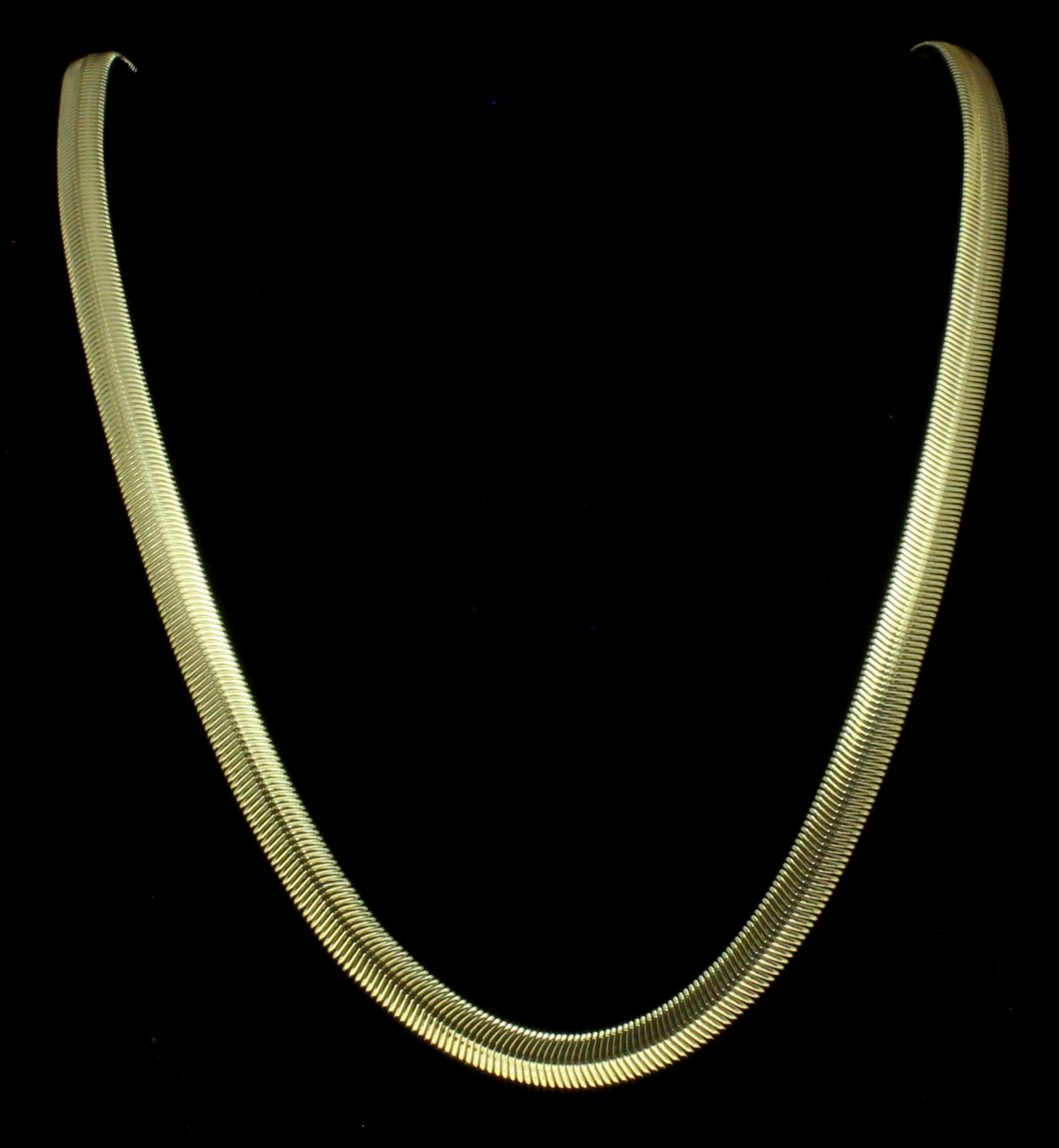 Herringbone Snake Chain 8mm Necklace 14k Gold Plated 24″ Length Hip Hop
