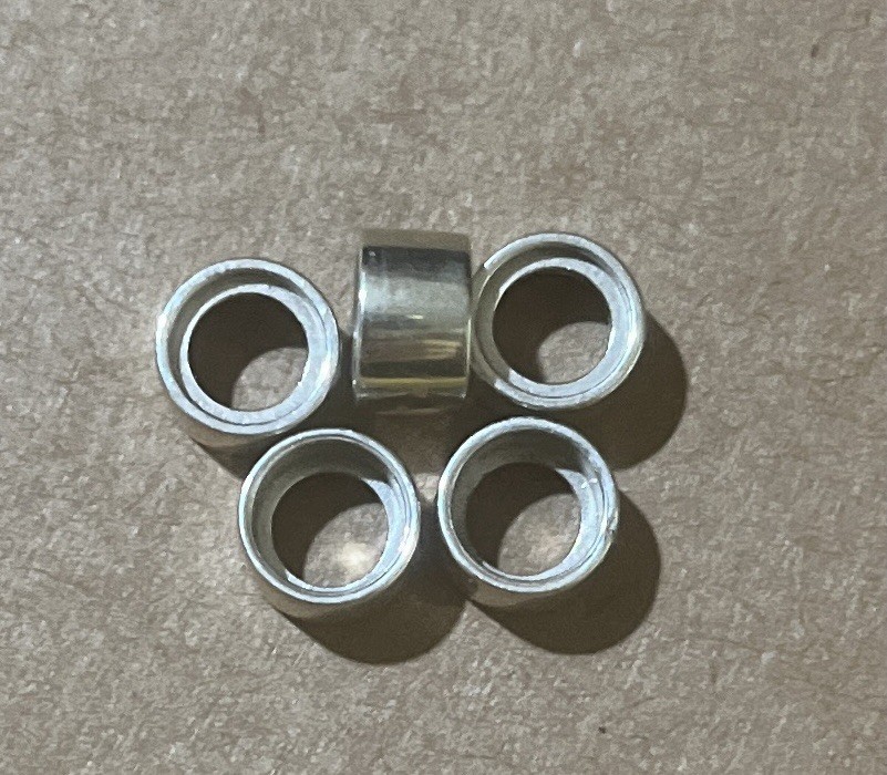 Two 6mm Round Cast Sterling Silver Bezel Cup Tube Setting 0.98grams net