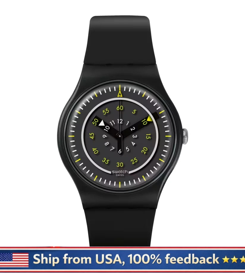 NEW & GENUINE Swatch “Piu Nero” (SUOB157 ) New Gent Swiss Quartz Watch 41mm