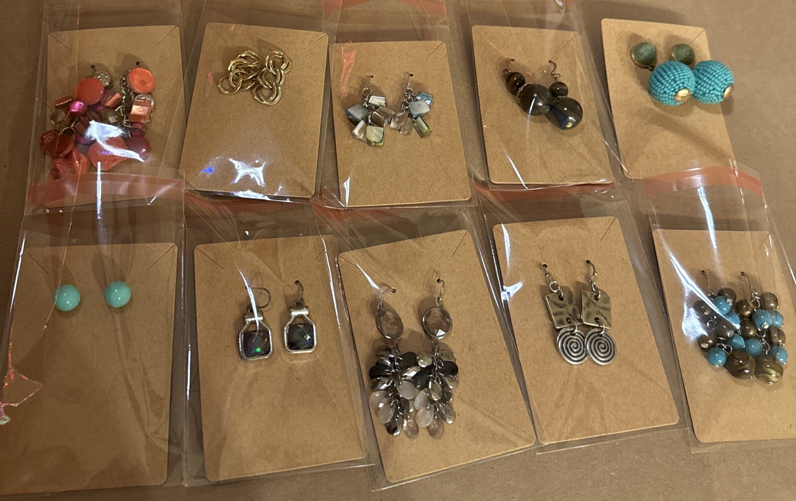Earrings Lot Individual Packaged Vintage To Now. Various Types 10 Pair