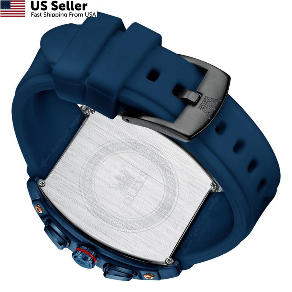 OLEVS Mens Watches Stylish Chronograph Waterproof Blue watches for men 42