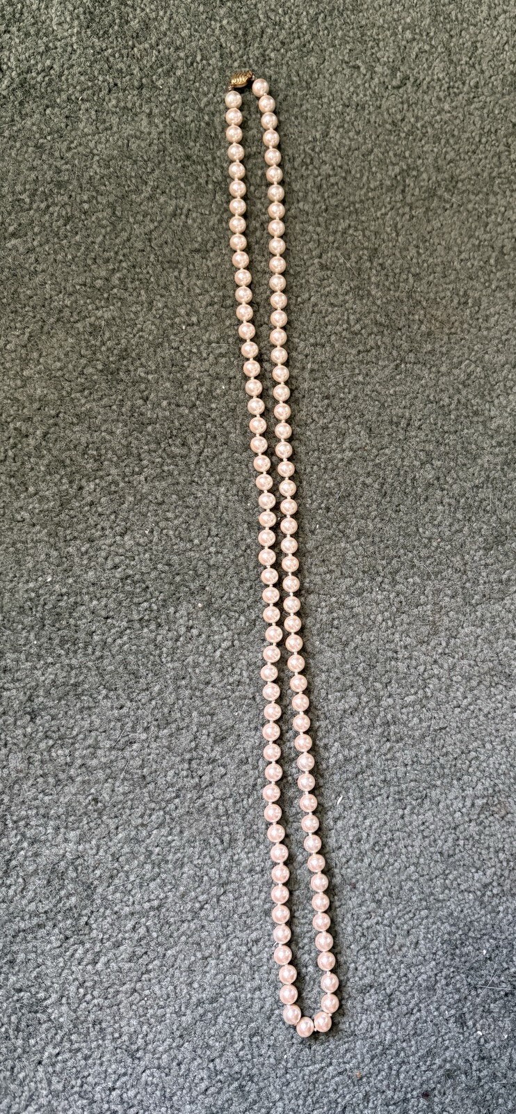 Vintage Opera Length 7mm EternaGold Pearls 34” In Box