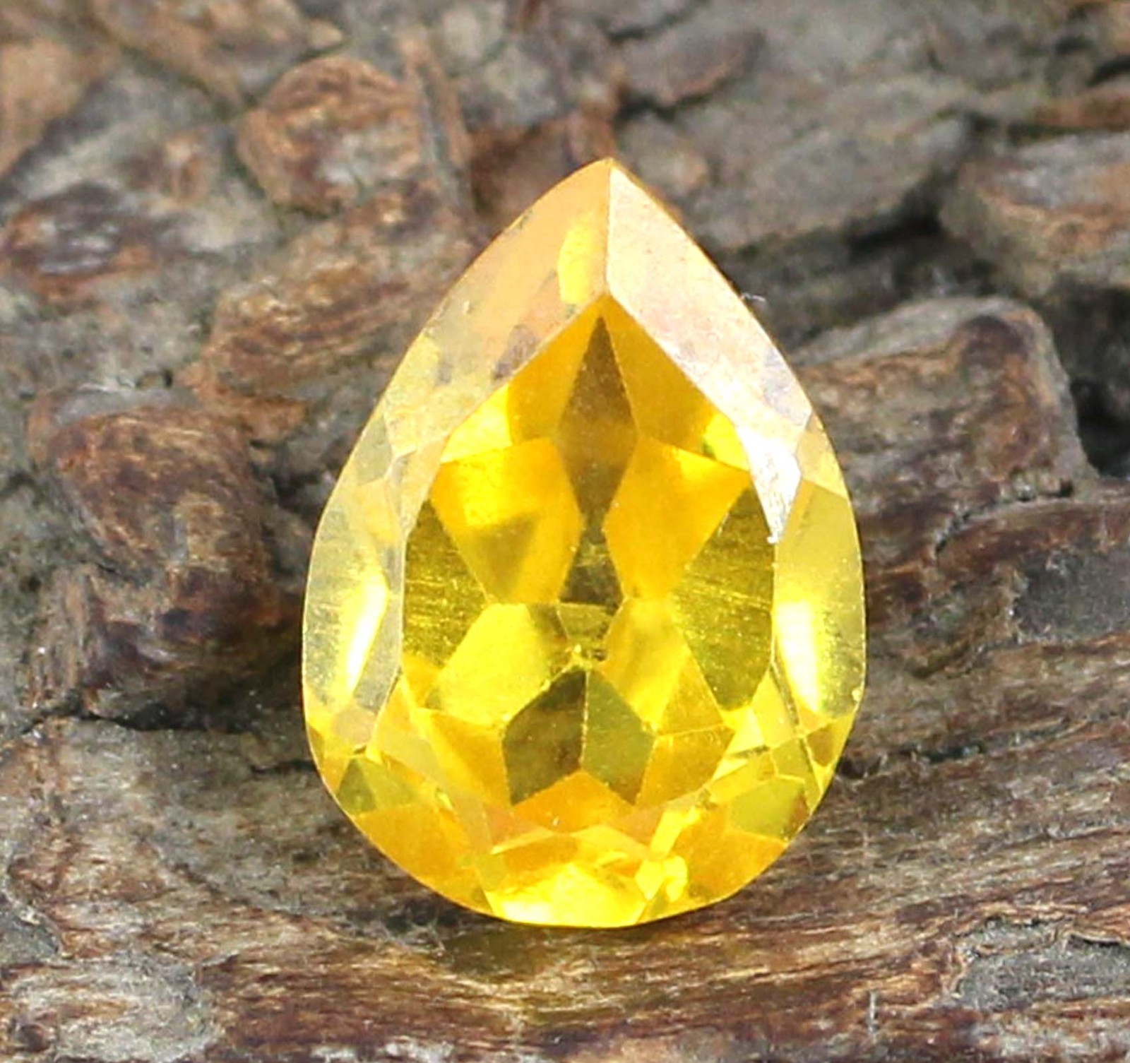 8.45 Ct/13 mm Natural Yellow Zircon Pear Gemstone Certified T23286 Tariff Free