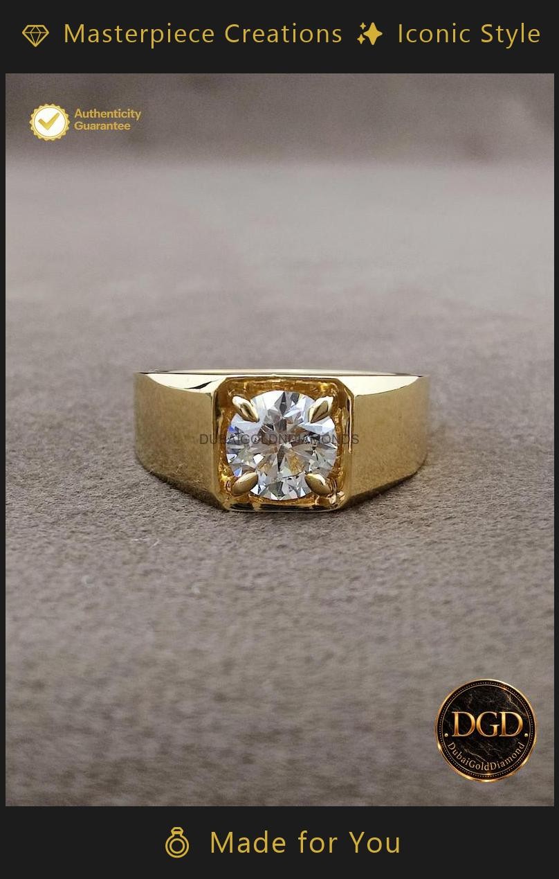 Classic & Timeless ! 2.00CT Round Natural Diamond Men’s Ring 14k Yellow Gold