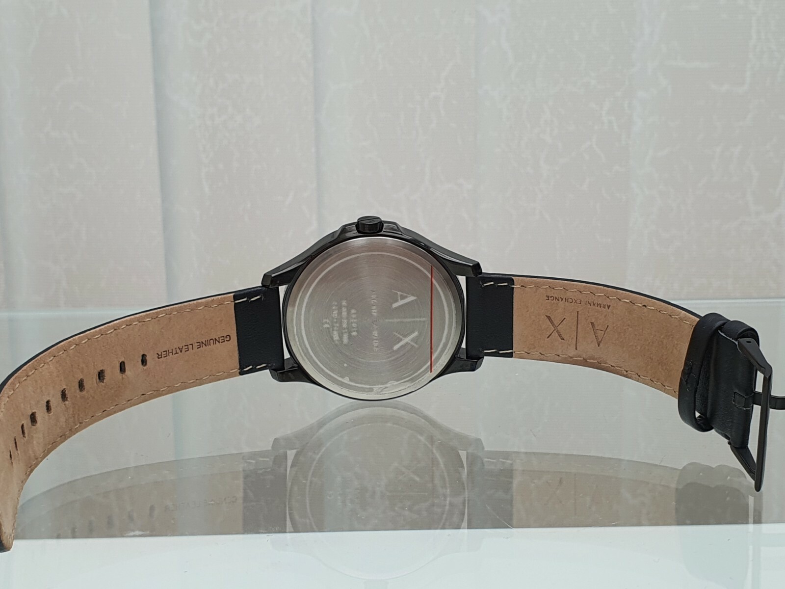 ARMANI EXCHANGE Mens Watch Black leather strap ,Easy to Read Date NEW Boxed a6