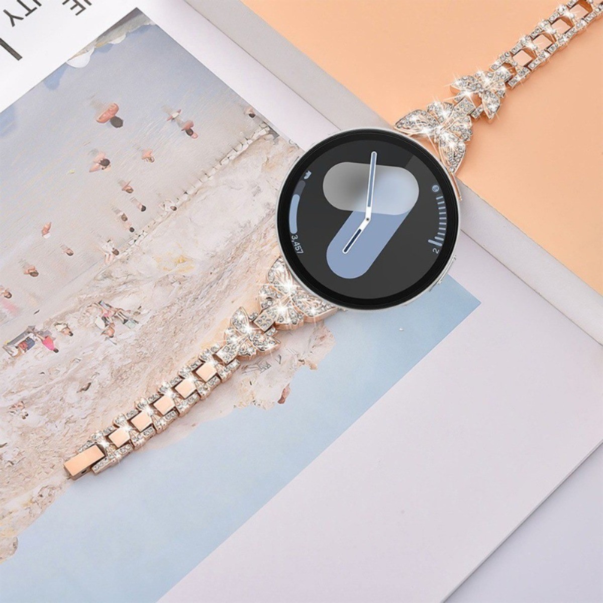 Bling Band For Samsung Galaxy Watch 7 6 5 4 3 2 FE 40 44MM Metal Strap