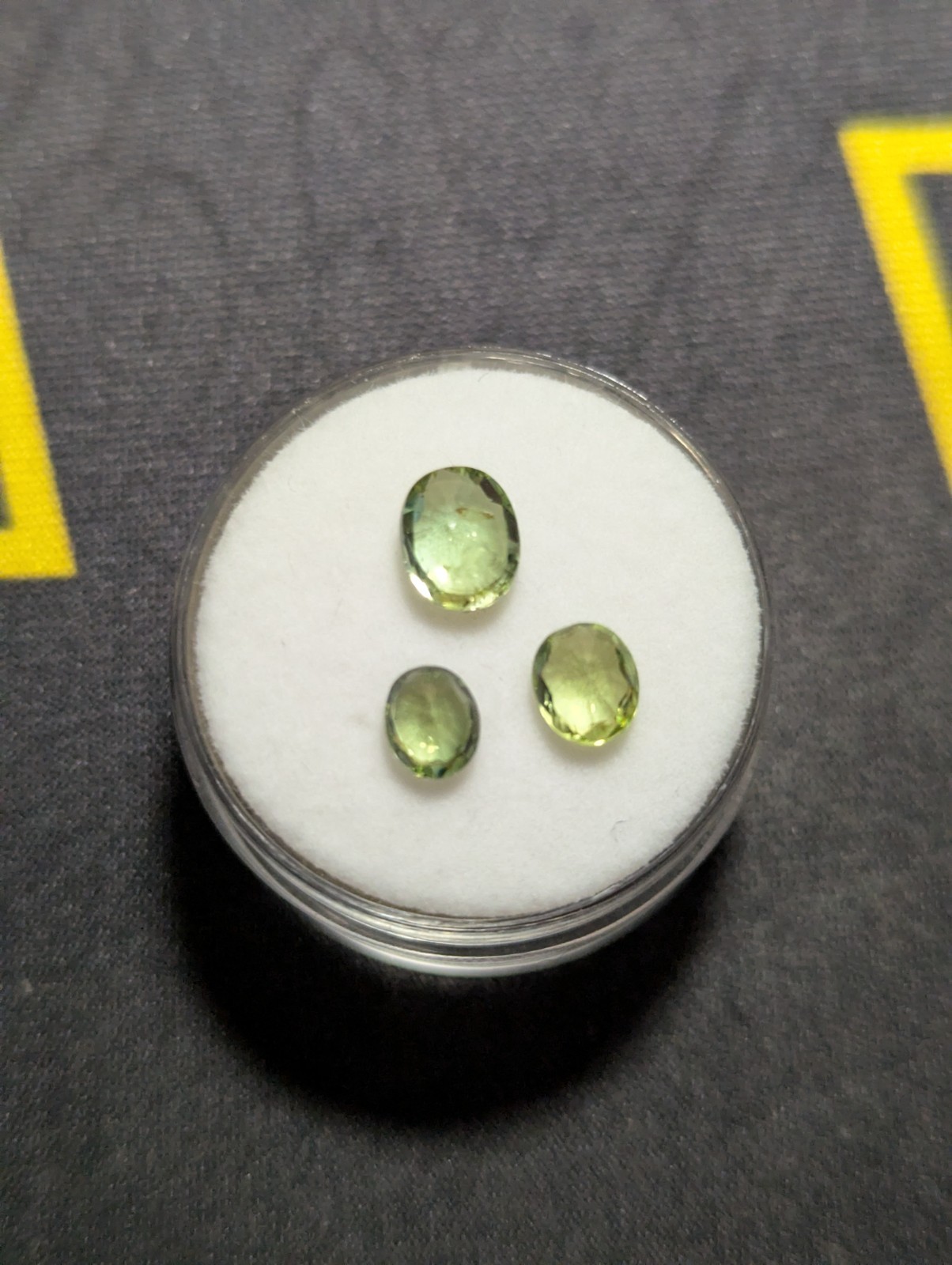 1.83ctw Natural Olive Yellow-Green Tourmaline Lot (3) Oval VS Unheated Gemstone