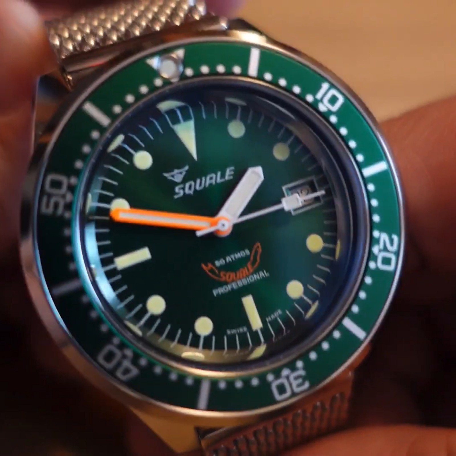 SQUALE 1521 Atmos Automatic Green Dial 500M HK Limited Edition Men’s Diver Watch