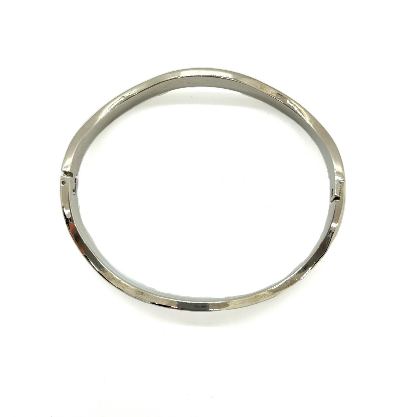 “Nickle Silver” 6mm Wave Hinged Bangle Bracelet 7″ Inside Circumference