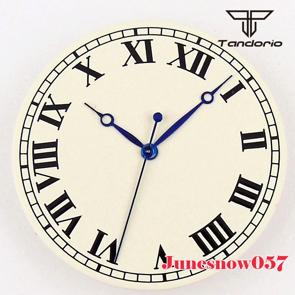 Tandorio 33.5MM Black/Yellow/White Watch Dial Fit NH35 NH36 SKX ETA2824 Movement