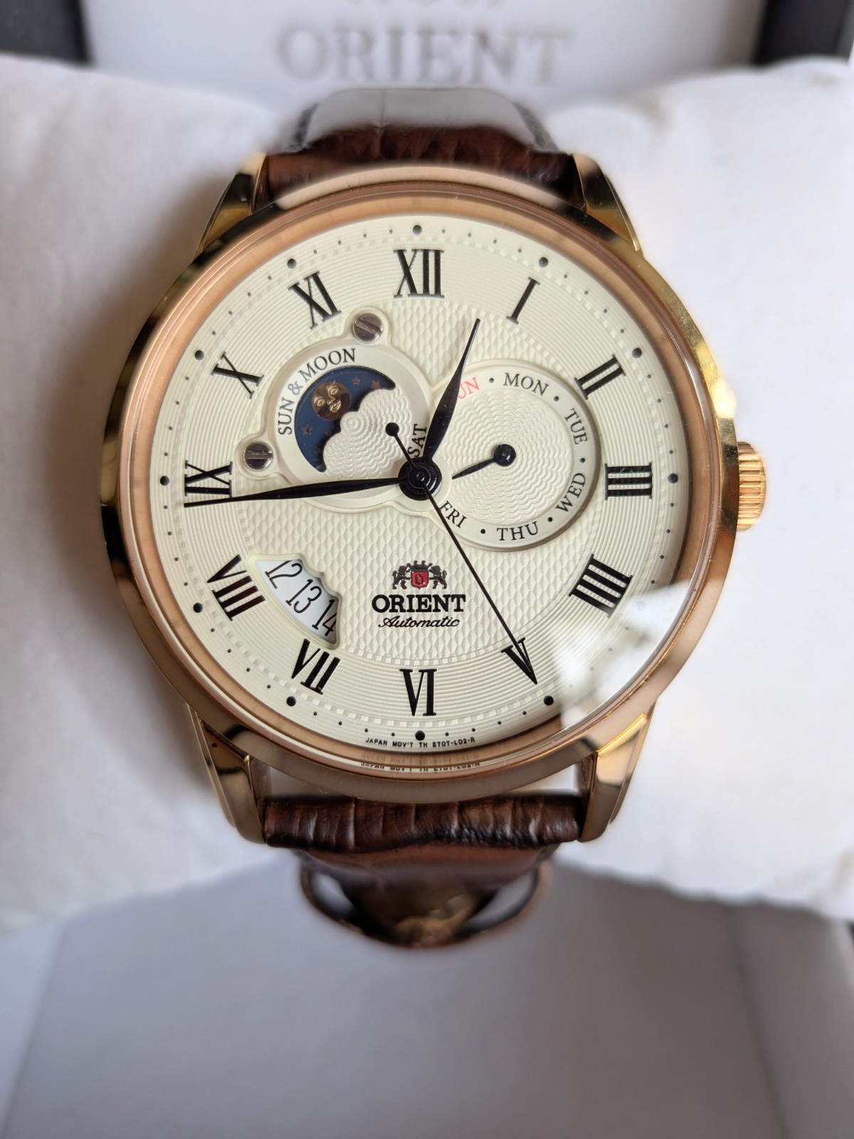 Orient Sun & Moon Automatic Men’s Watch – Rose Gold, Version 2