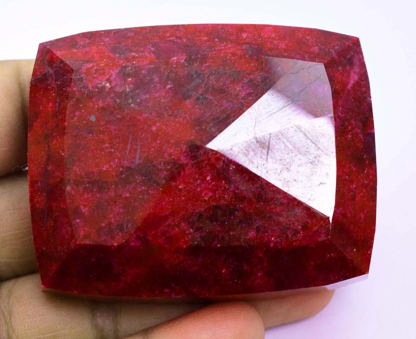 739.5 CT Natural Huge Red Ruby Certified Earth-Mined Cushion Cut Loose Gemstone
