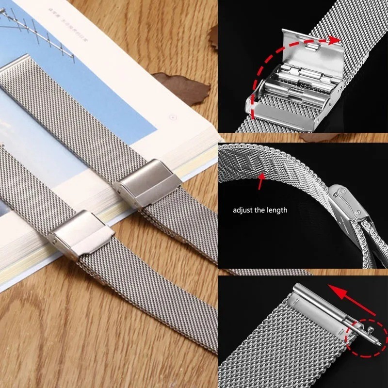 Premium Stainless Steel Milanese Mesh Watch Band Strap 12/14/16/18/20/22/24mm