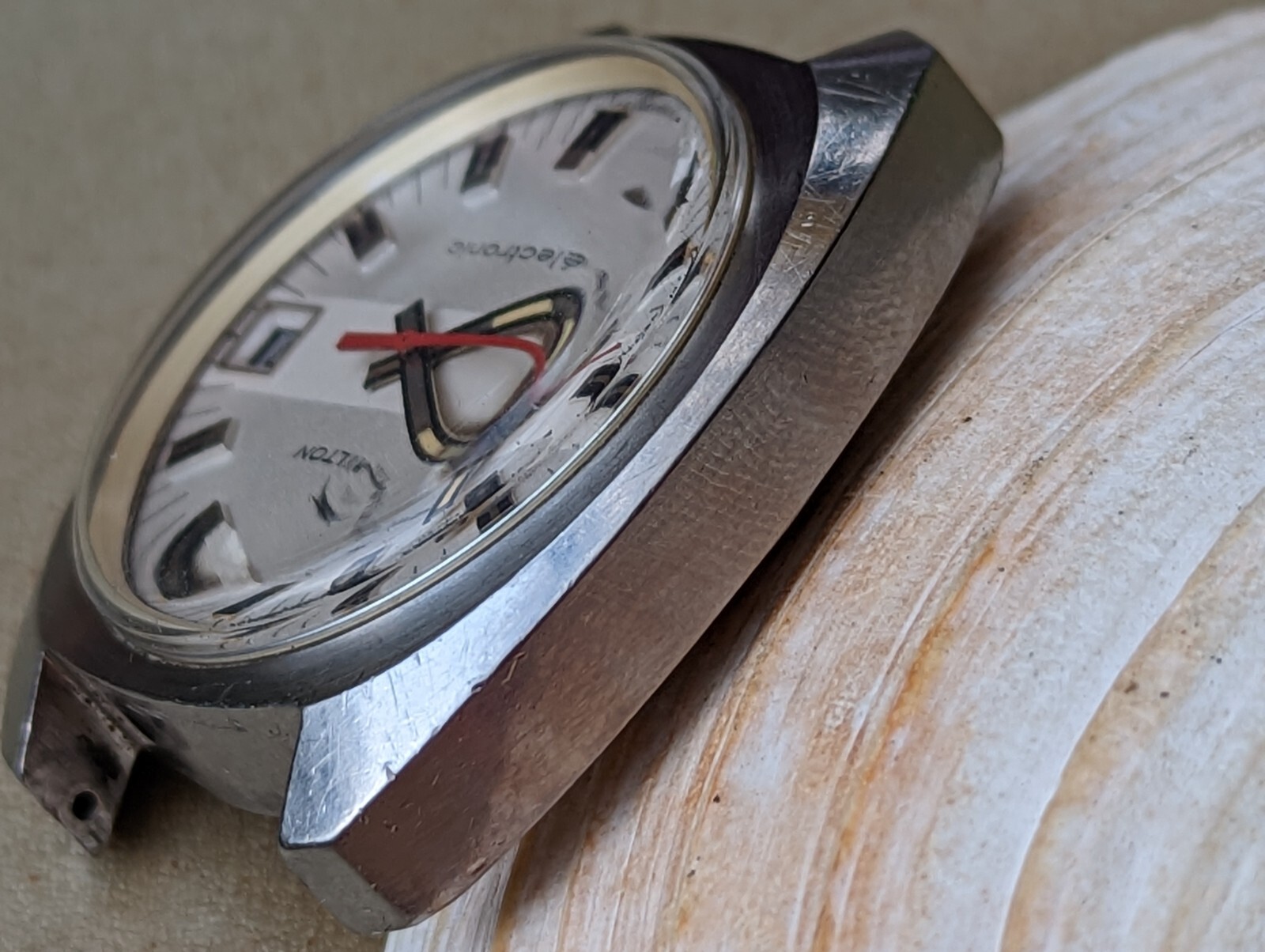 Vintage 1970’s Hamilton Electronic All SS Watch w/Signed Crown,ESA 9154 Mvmt
