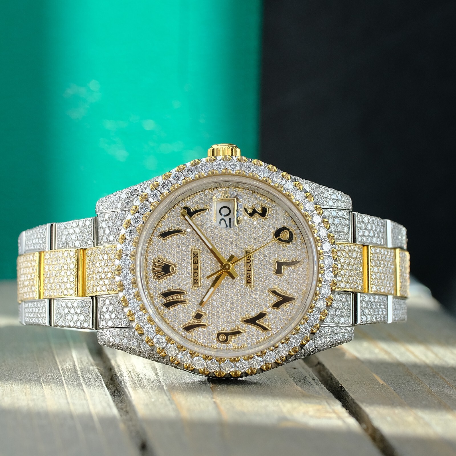 ROLEX MENS DATEJUST II 126333 MENS WATCH 41MM FULL LOADED ICED OUT APPROX 14CTS