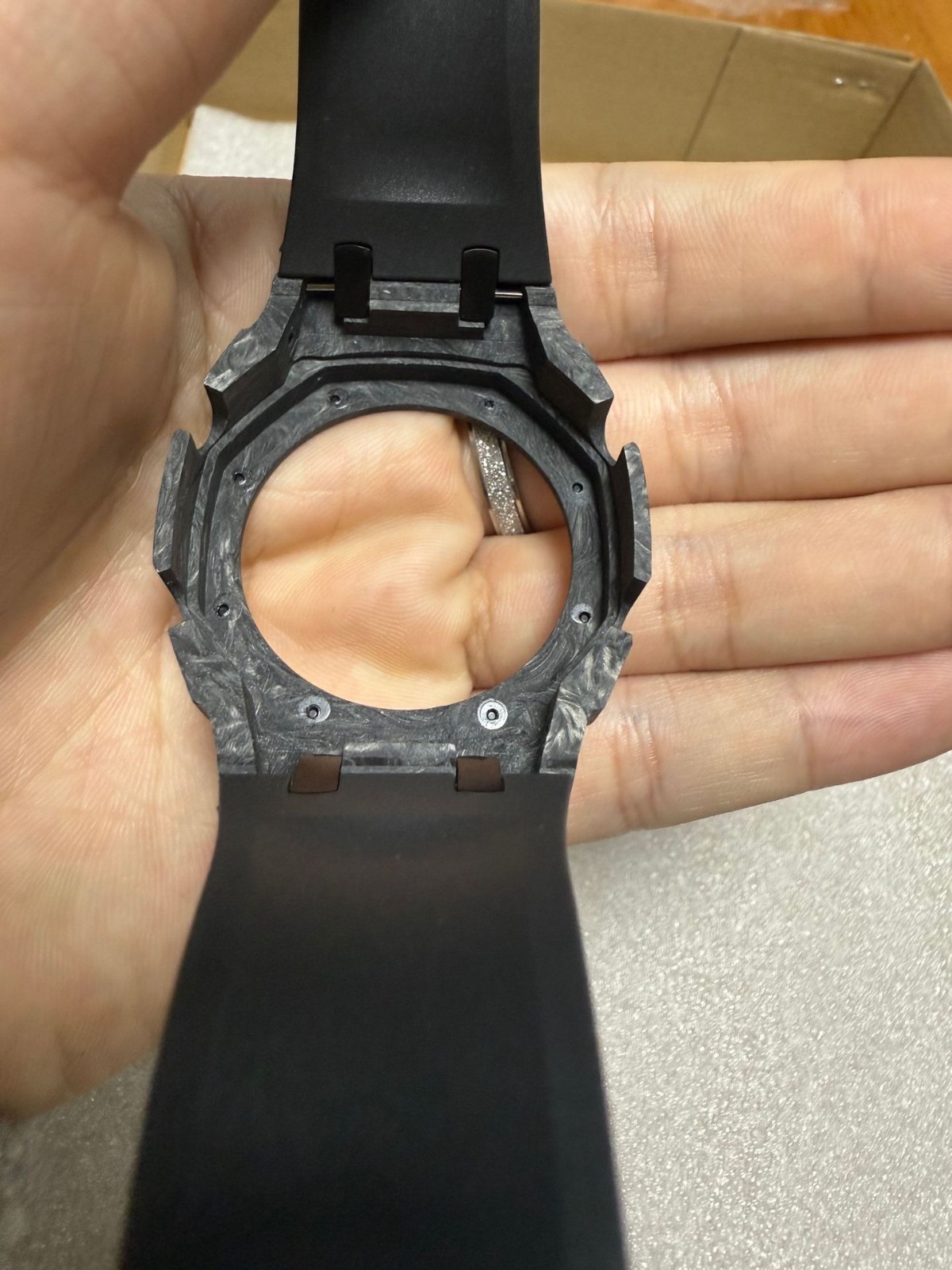 Real Forged Carbon Fiber Mod Kit Case Rubber Band for G-SHOCK GA-2100 2110 Strap
