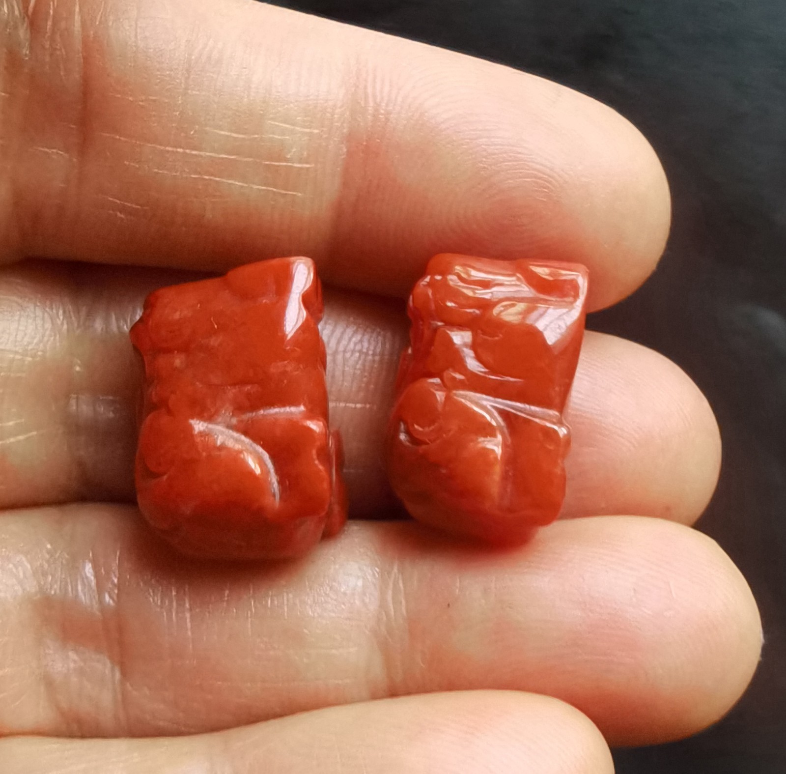 Hollow Rich Pixiu dragon carving red Jade stone pendant,amulet rope necklace