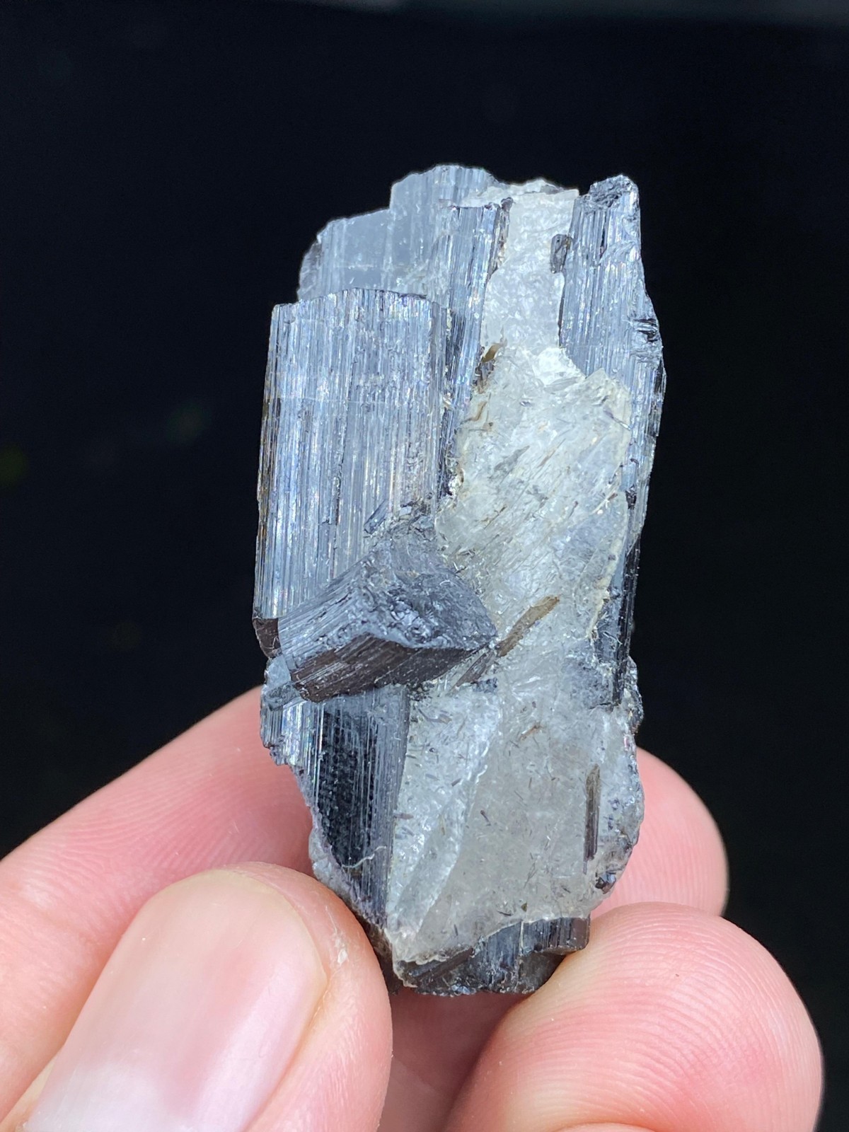 Natural Quardz With Black Tourmaline Crystal Specimen