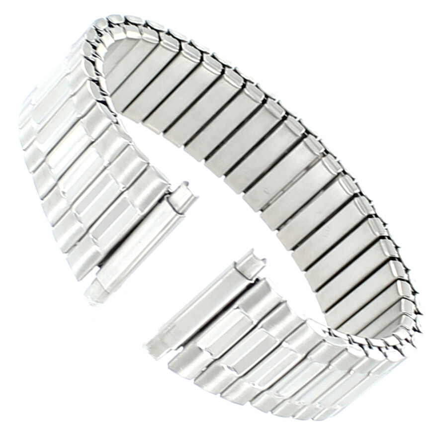 16-22mm Milano Brushed/Shiny Stainless Steel Tapered Mens Stretch Watch Band XL