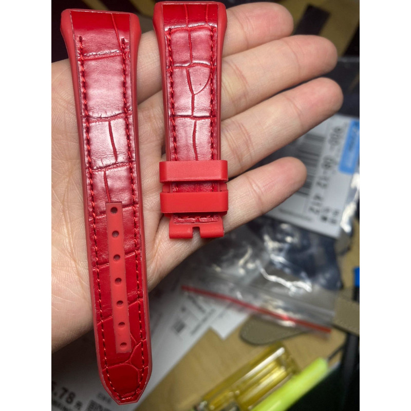 20 28mm Leather Rubber Strap Watch Band Fits Franck Muller Vanguard V45 V32