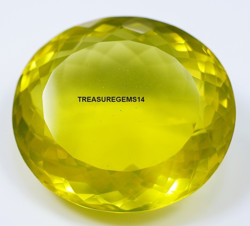 24.3 Ct 11X16X21 mm Natural Transparent Lemon Quartz faceted Oval Gems KB-50