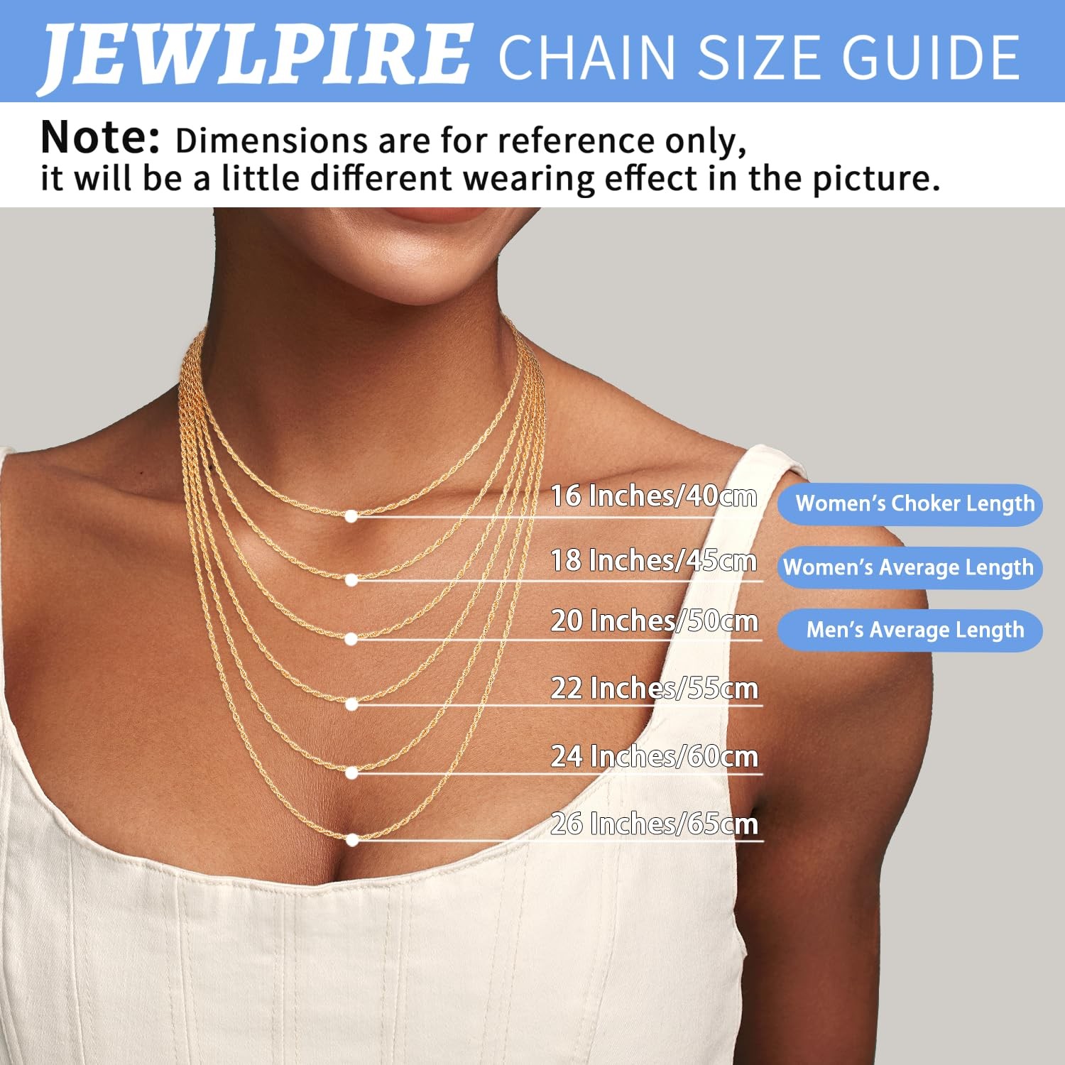 18k Gold Plated Chain Necklace for Women, 2mm Rope Chains 18k Gold Plated Cha…