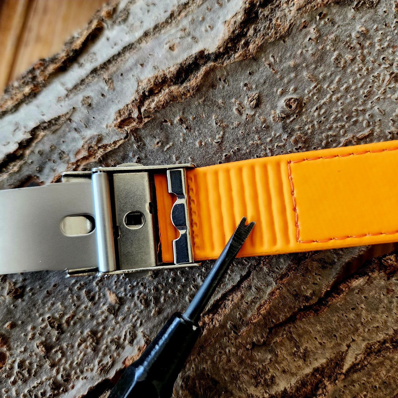 Silicon Rubber Sport Double Lock Deployment Dive watch band strap adjustable USA