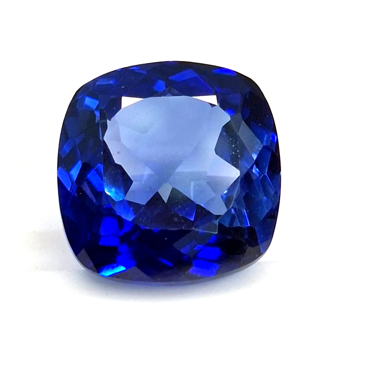 12-14 Ct Natural Real Blue Tanzanite Certified Cushion Cut Loose Gemstone