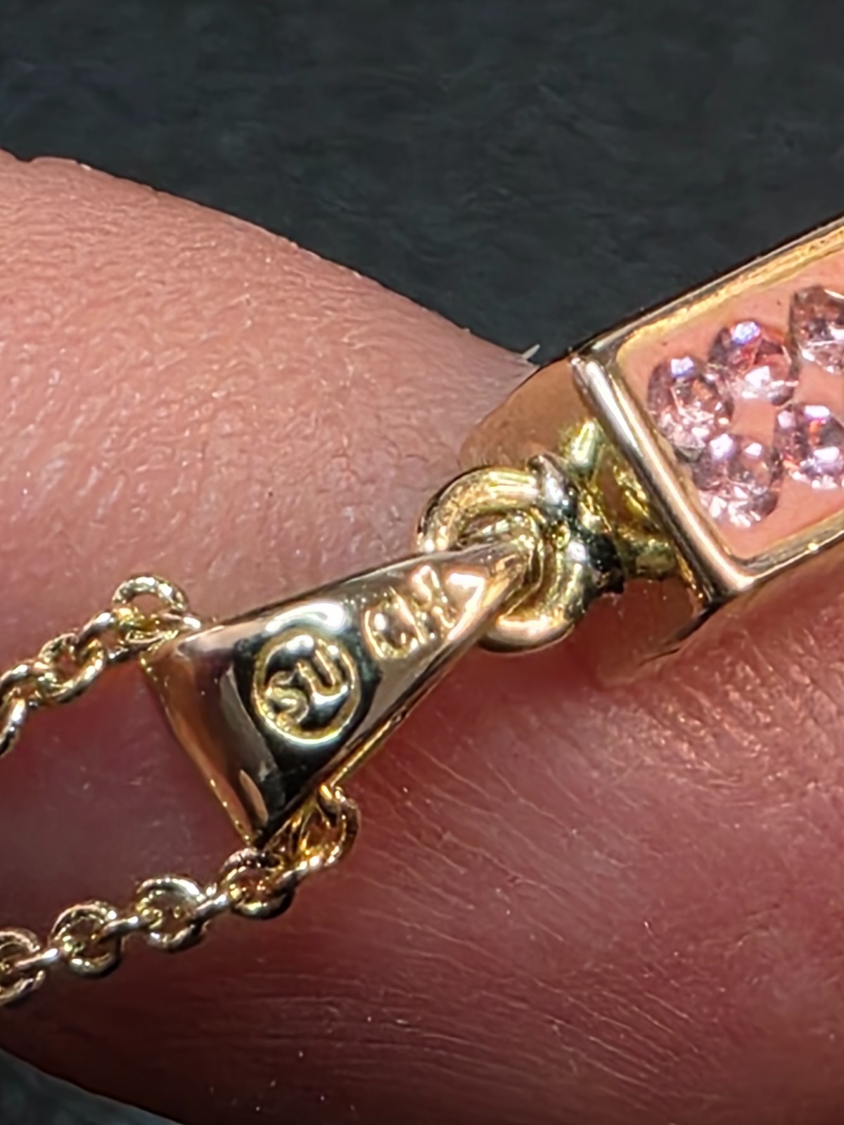 Truly Inspired 14K GP Love & Harmony Pin Rhine Necklace