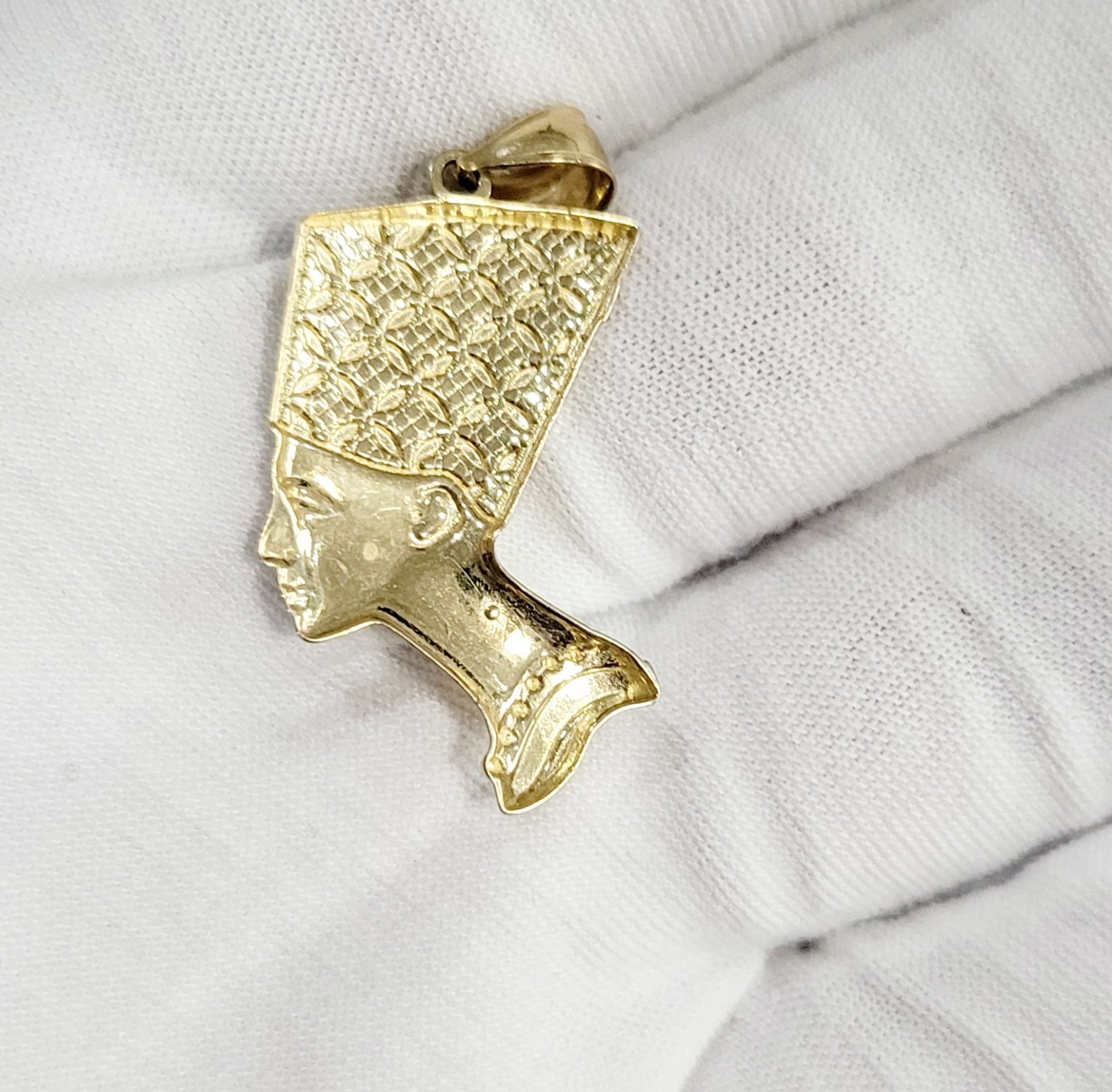 Pharro Egyptian 10kt Gold Pendant 1.2 Inches Real Gold Bail fit Up To 2.5mm 2grm