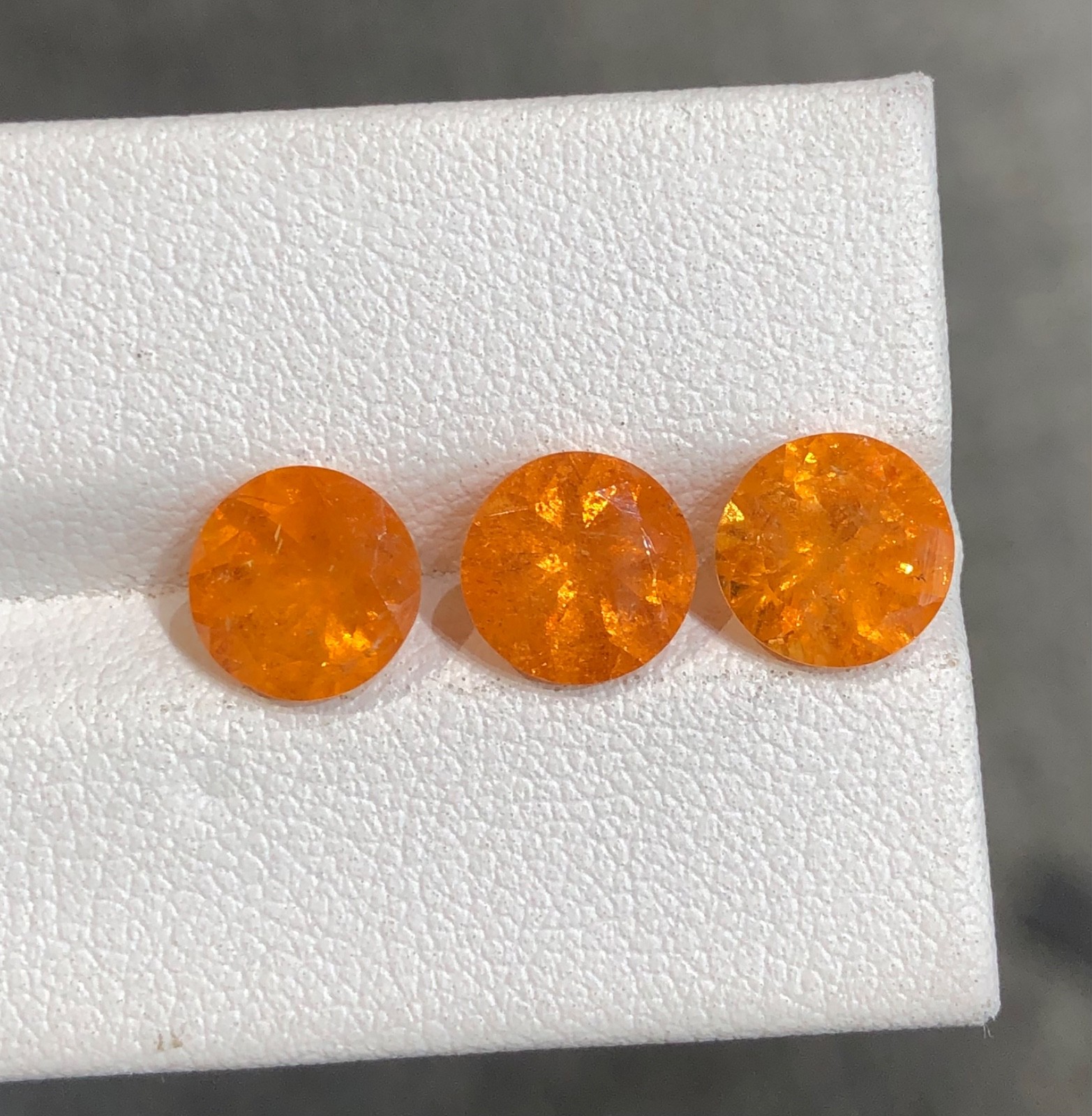 7.69 Carats Spessartite Garnet Pair Round Shape Natural African Loose Gemstone