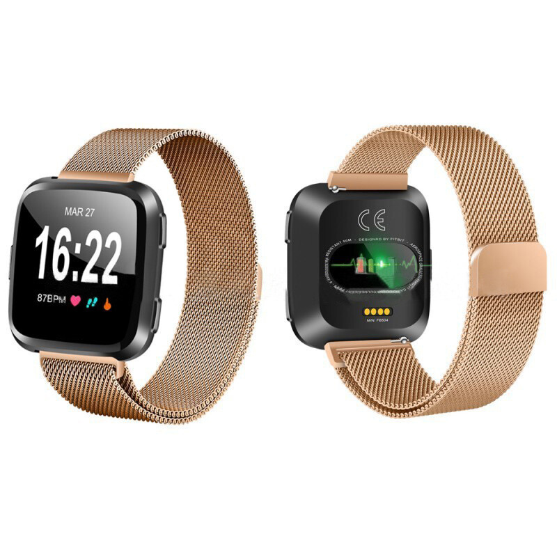 For Fitbit Versa 1/2/3/Sense Milanese Band Metal Stainless Steel Magnet Strap