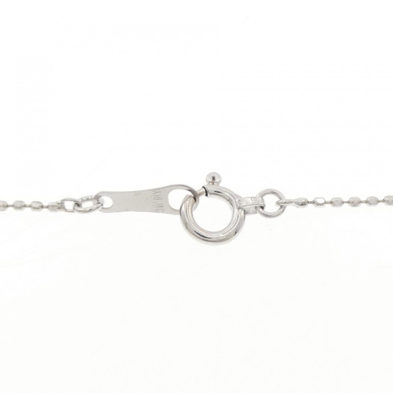 Authentic K18WG Rose Diamond Necklace 0.11CT #230-000-645-3960