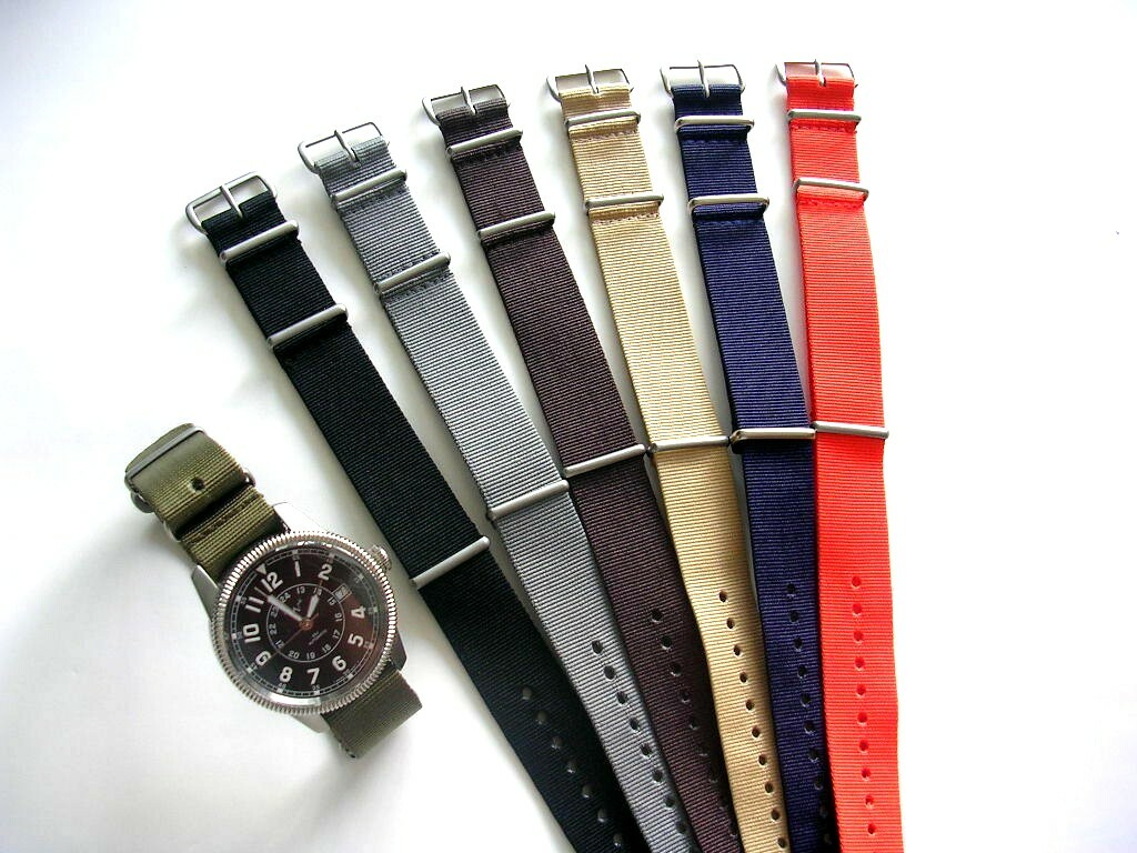 19mm Black NATO G10 Premium nylon watchband Pilot RAF Bond IW SUISSE 18 20 22 24