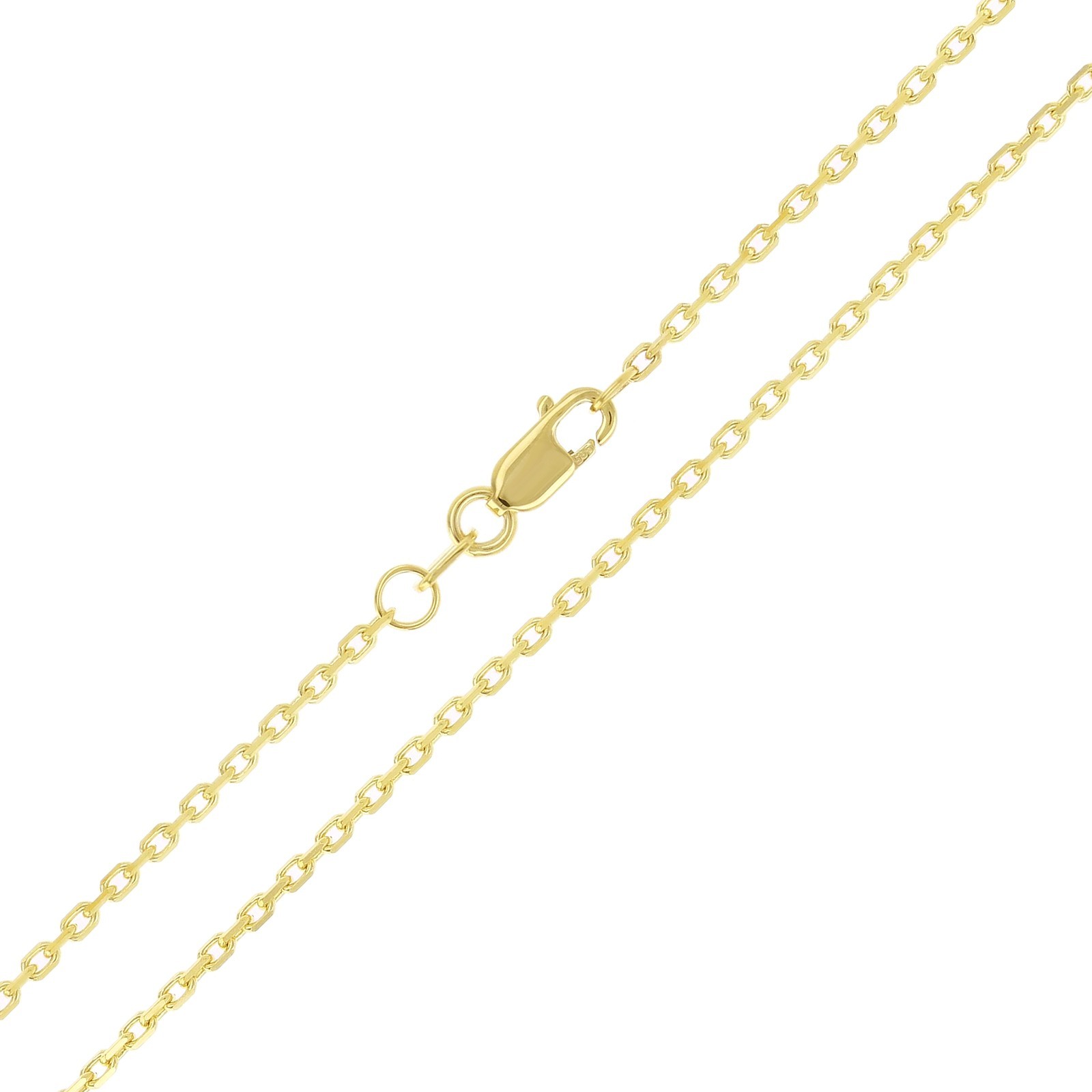 Italian 14k Yellow Gold Solid Anchor Cable Link Chain Necklace 22″ 1.5mm 4.1gram