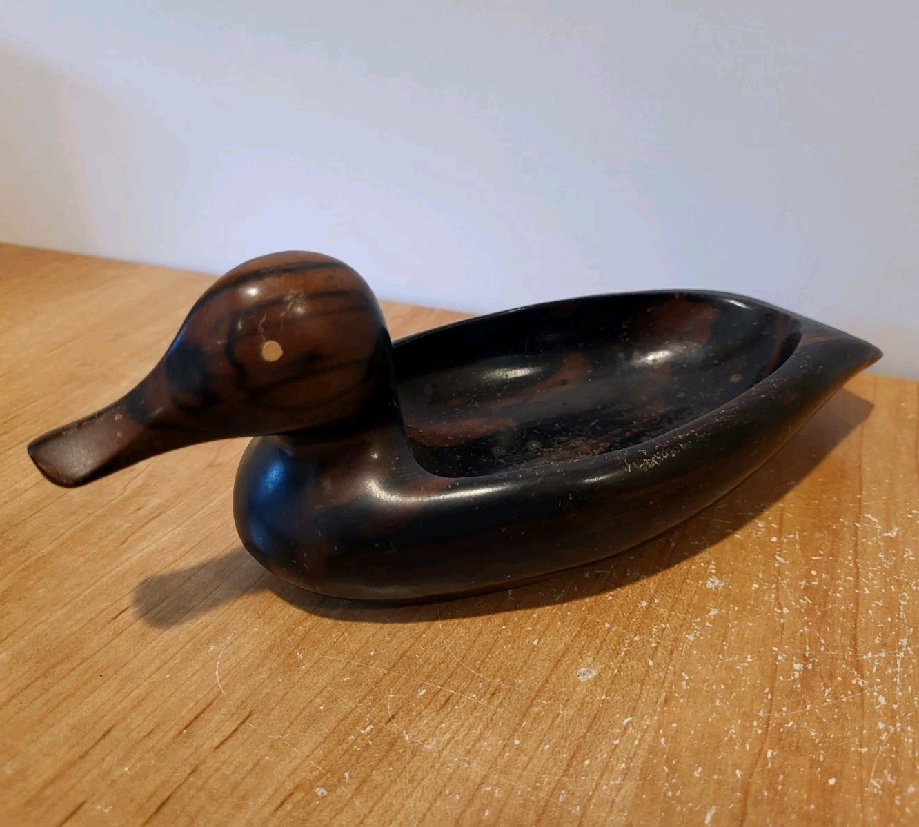 DUCK MALLARD Dark Wood Desk Top Home Office Supply Holder 9 x 3.5 inches