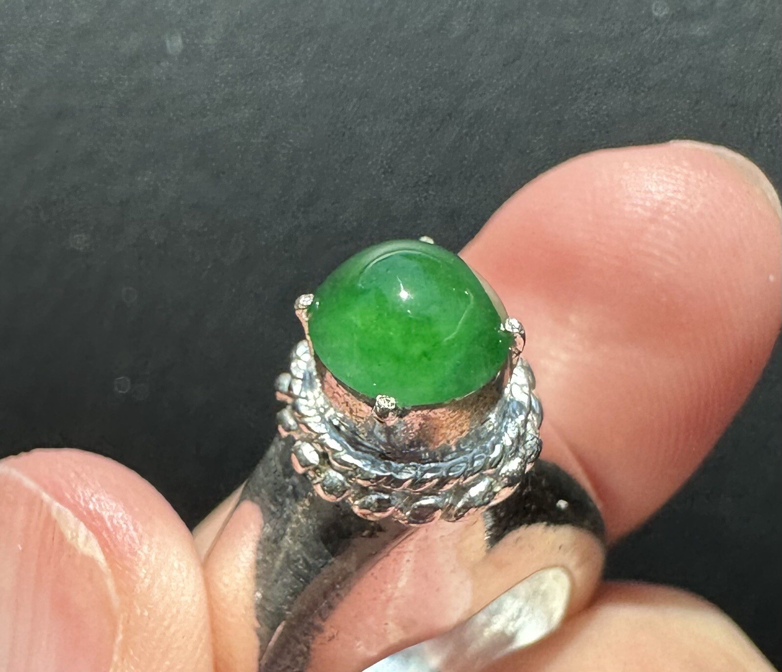 1.39CARET NATURAL BURMA JADEITE JADE TYPE A LOOSE GEMSTONE GREEN COLOR
