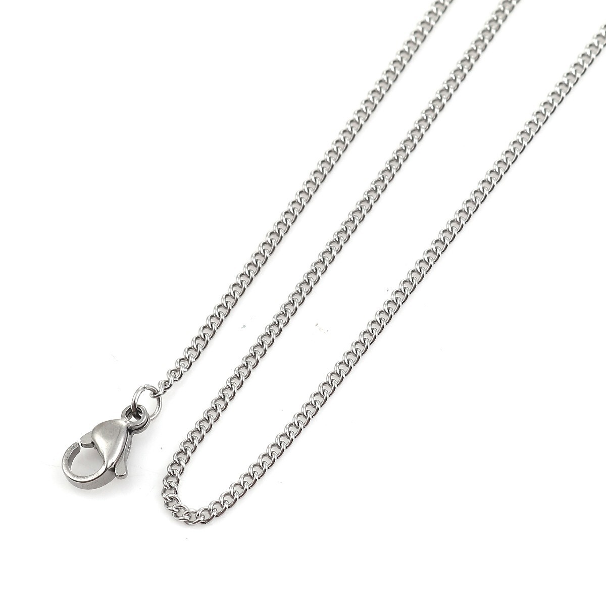 Stainless Steel 43.5cm (17 1/8inch 2 mm Curb Chain PLUS a 2 in extender