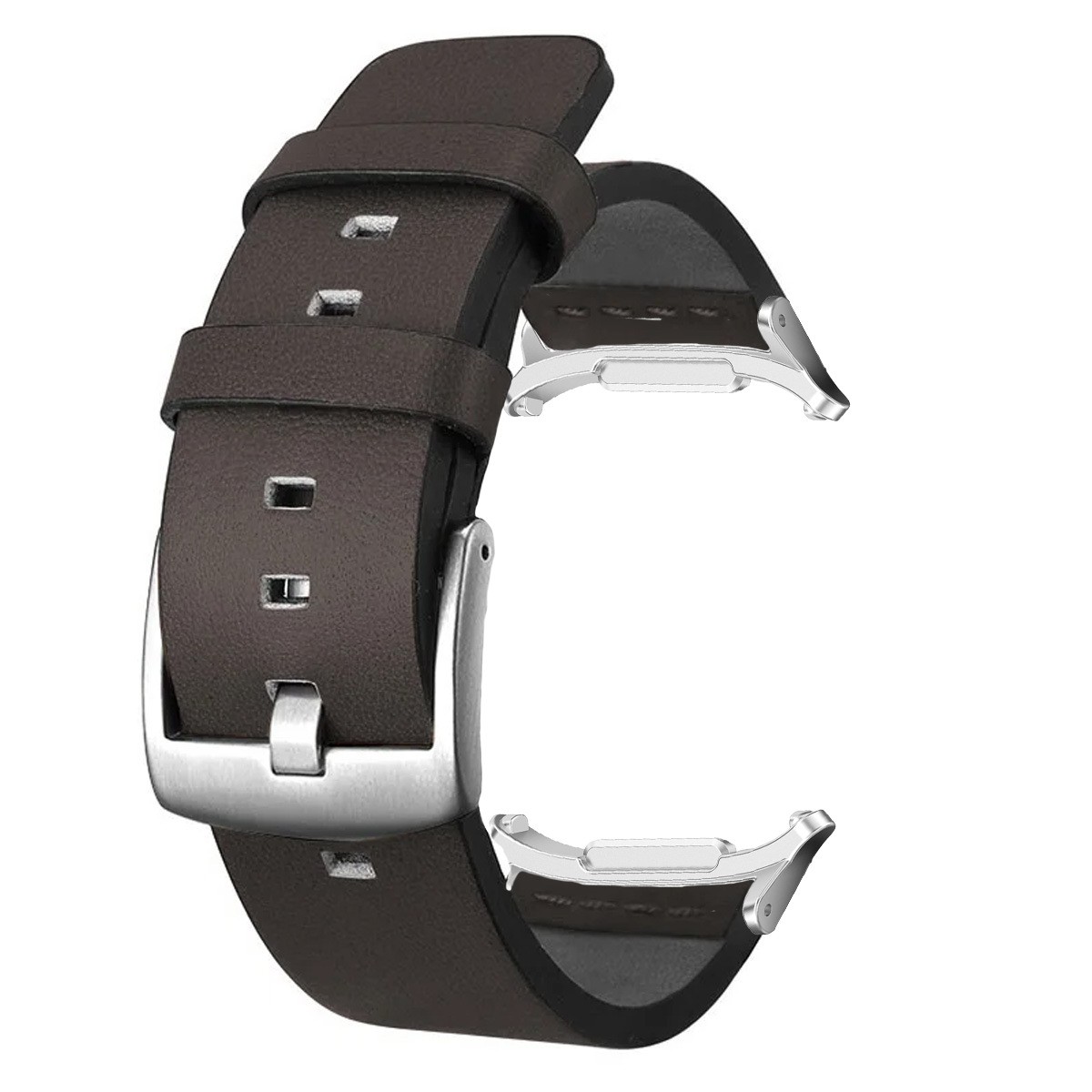 Leather Solid Watch Band with Metal Connectors for Samsung Galaxy Ultra 22mm