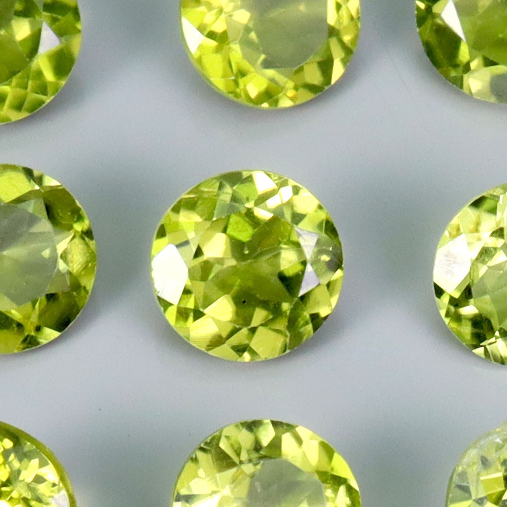 Round Cut Natural Unheated Top Rich Green Peridot 9pcs 9.03ct 6mm Lot Gemstone