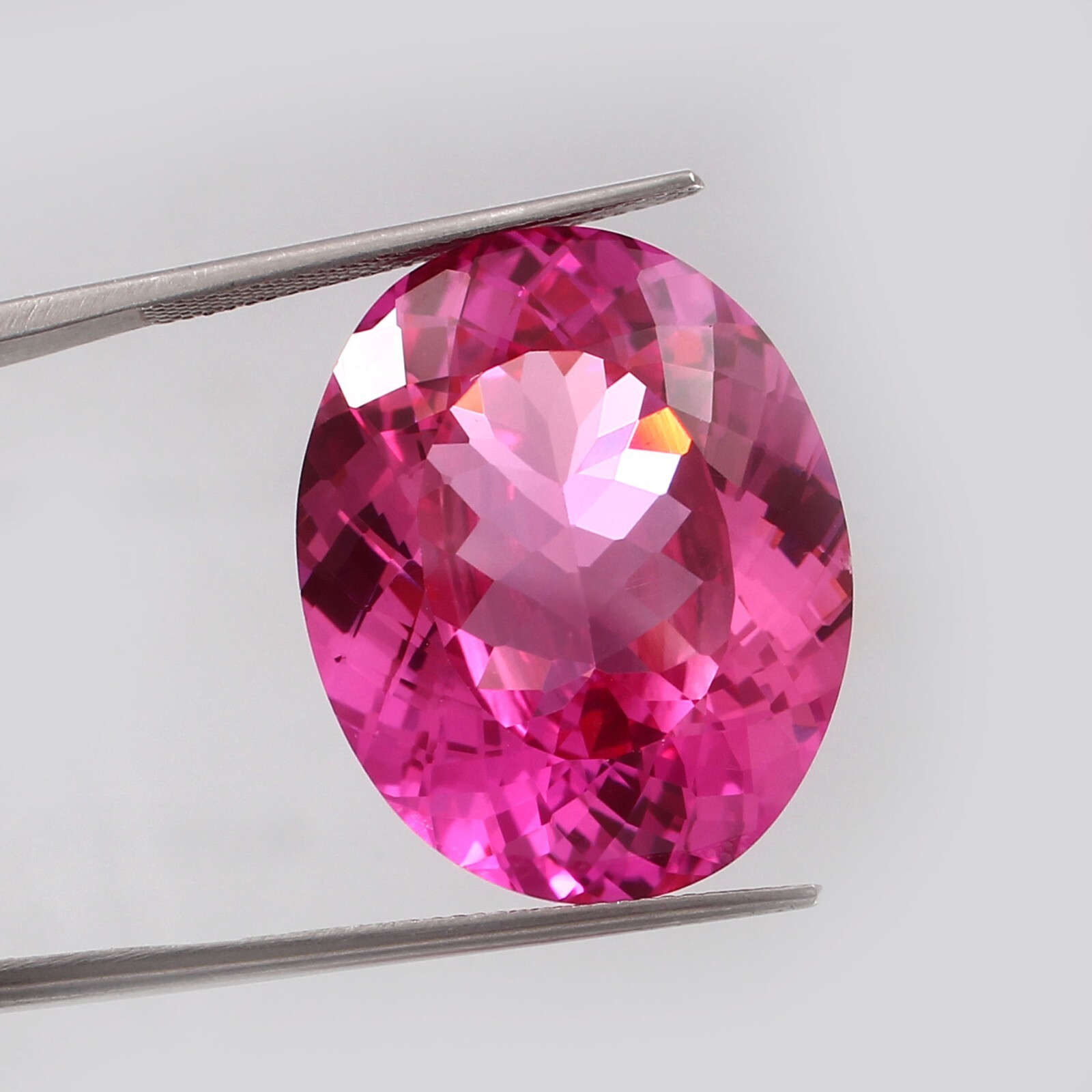 Natural Ceylon Pink Sapphire Loose Oval Cut Gemstone Quality Loupe Clean 48.55Ct