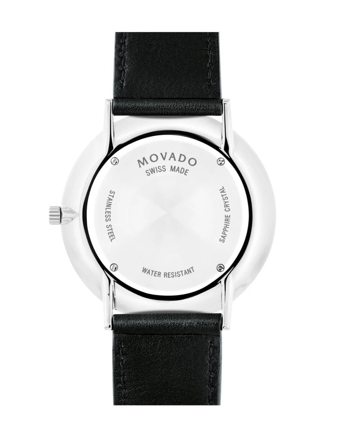 NEW MovadoUltra Slim Black Dial Leather Strap Men’s Swiss Watch 0607086