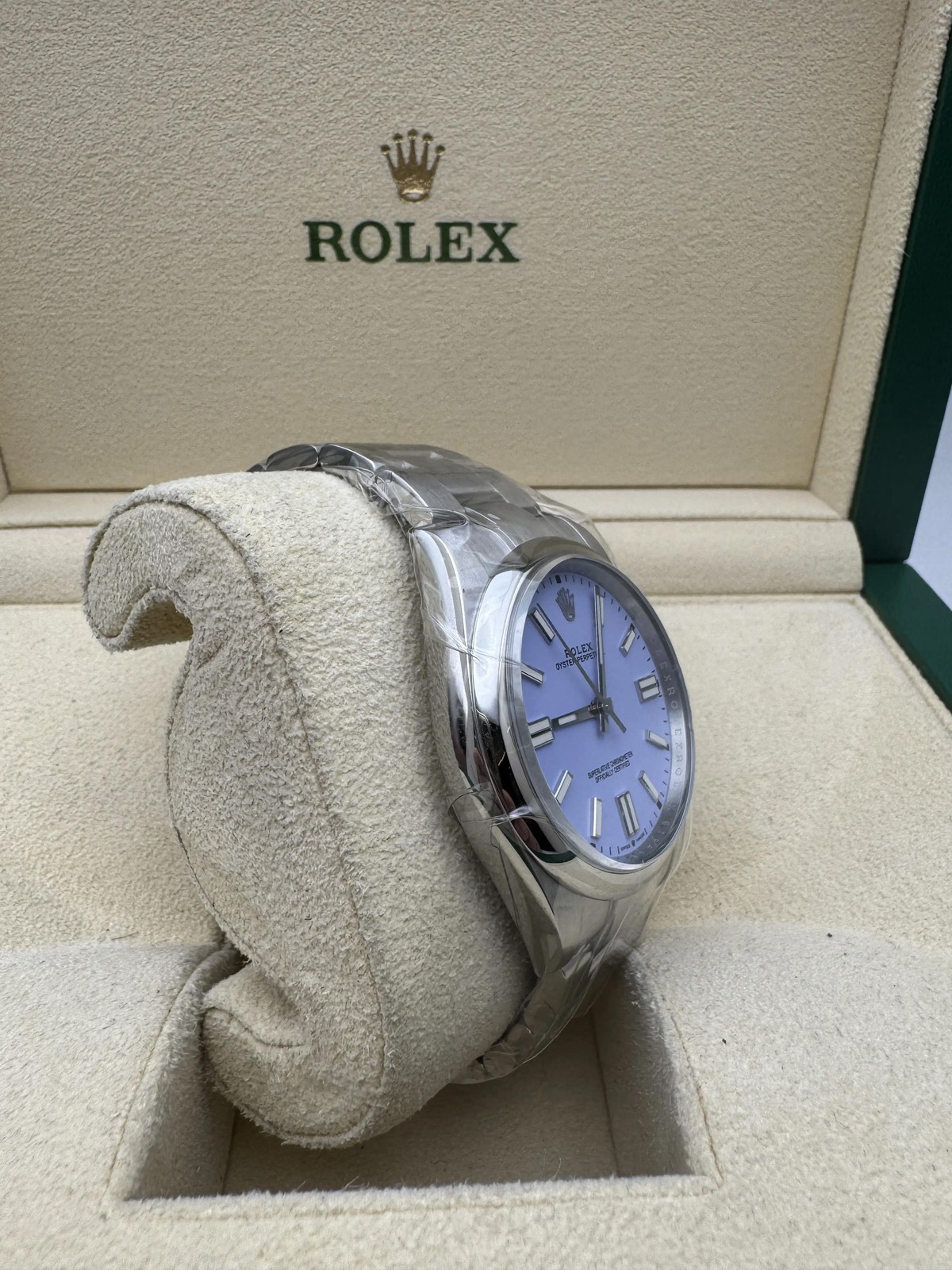 Rolex Oyster Perpetual 41mm 124300 Custom Lavender Dial Box & Papers + Original