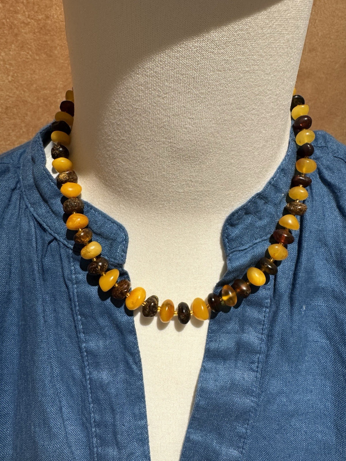 Natural Baltic Amber Necklace Natural Inclusions 20.4g 45cm