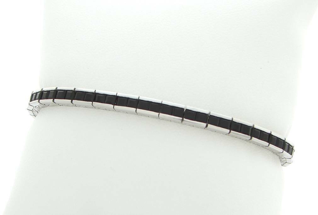 PLATINUM TENNIS BRACELET ONYX STRAIGHT LINE BRACELET 9.45 CARATS NEW