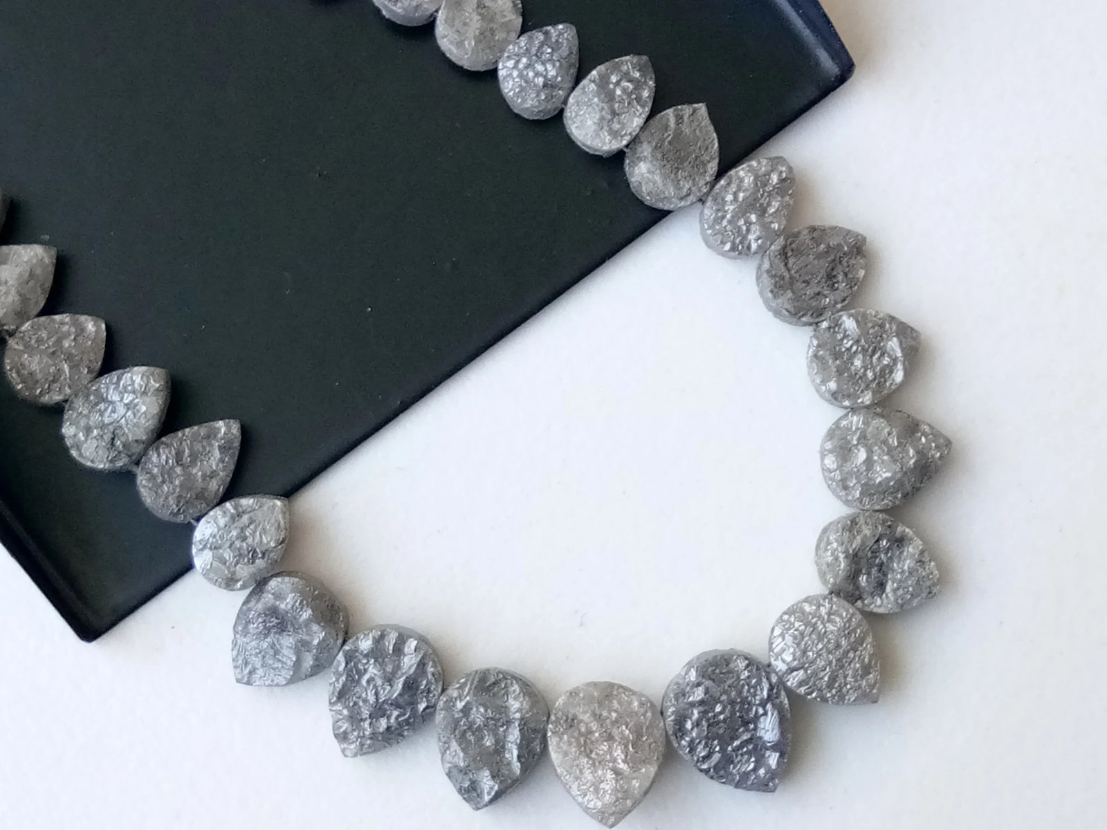 3.5-5.5mm Gray Rough Diamond, Laser Cut Pear Shaped Gray Rough Raw Diamonds